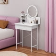 thumbnail image 4 of Wharick Vanity Desk, Makeup Vanity Set with 1 Drawers, Dimmable LED Lighted Mirror, Bedroom Dressing Table (23.62x15.75x49.61 inch), 4 of 6