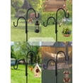 thumbnail image 2 of Heavy Duty Garden Shepherds Hook, Rustproof Powder Coated Metal, Easy Pointed Ground Stake, Decorative Multi Hook Hanger for Bird Feeders Lanterns and Independence Day Outdoor Decor, 2 of 7