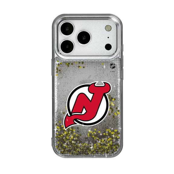 New Jersey Devils Linen Logo iPhone Glitter Case