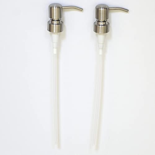 304 Grade Stainless Steel Replacement Pumps for Large Glass Bottles 28-400, 2-Pack, Stainless Steel — Durable Soap Dispenser Pump Replacement