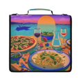 thumbnail image 2 of Sunset Feast Printed Zipper Binder with Handle&Shoulder Strap 2 inch 3 Ring 500+300 Sheet Capacity File Folder Organizer, 2 of 8