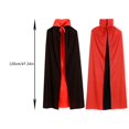 thumbnail image 1 of Disfraz De Vampiro De Halloween Capa De Cosplay Prop Suministros De Mascarada De Doble Para Adultos-Rojo + Negro, 1 of 4