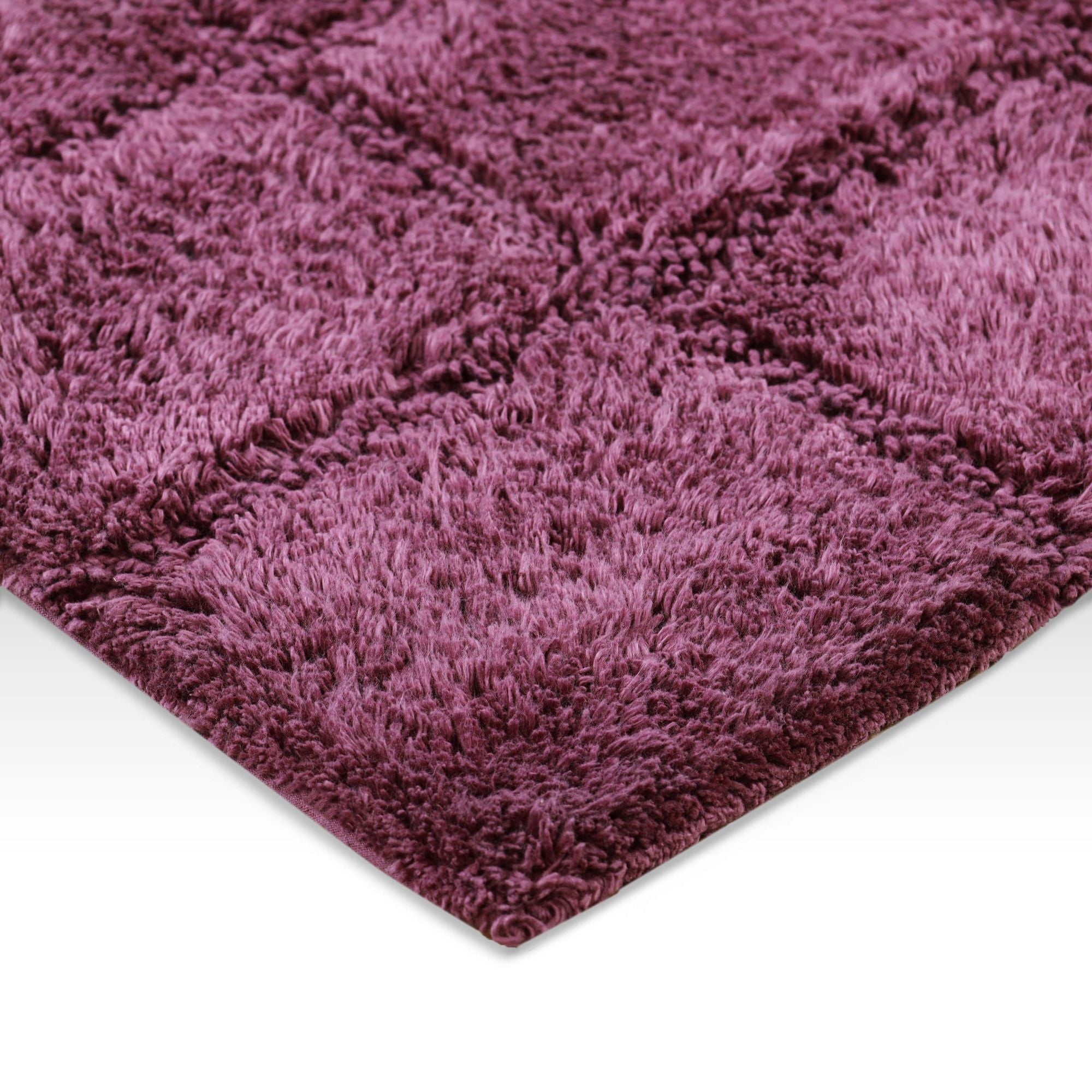 Superior Checkered Cotton Washable Non-Slip Bath Rug, Runner Size, Plum