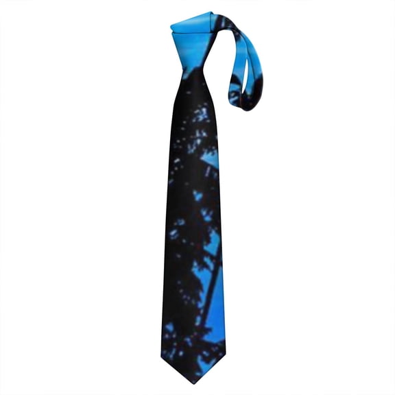 Hawaiian Sunset Beach Satin Tie for Men - Elegant Wrinkle-Resistant Business & Wedding Necktie with Vibrant Design