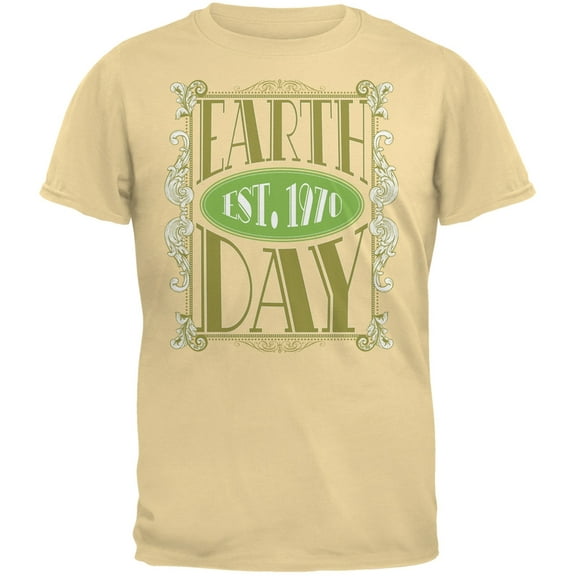 Earth Day - Vintage Earth Day Est. 1970 Adult Organic Yellow T-Shirt - X-Large