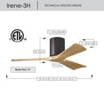 thumbnail image 6 of Matthews Fan Company IR3H-TB-LM-42 Irene 42" Textured Bronze Hugger Ceiling Fan with 3 Light Maple Blades, Remote and Wall Control, Indoor/Outdoor Damp Rated, 6 of 6