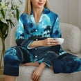 thumbnail image 6 of Balery Hawaiian Beach Pirate Moon Pattern Pajama Sets for Women Long Sleeve 2 Piece Sleepwear Loungewear Sets Soft PJ's with Pockets Long Sleeve Comfy Pj Sets-X-Large, 6 of 7