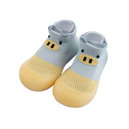 

Sanviglor Baby Floor Sock Shoes Prewalker Flats Barefoot First Walking Shoe Bedroom Lightweight Anti-Collision Socks Sneakers Comfort Rubber Sole Yellow+Gray 6.5C-7C