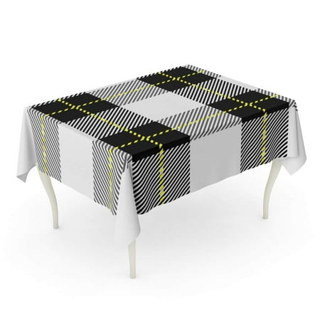 

SIDONKU British Black and White Tartan Plaid Printing Pattern for Checkered Clan Culture Fab He Tablecloth Table Desk Cover Home Party Decor 60x120 inch