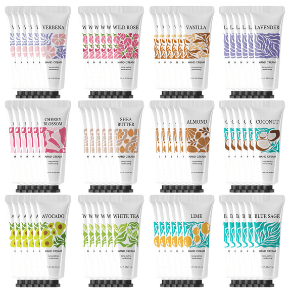 72 Pcs Hand Cream Gift Set, Travel-Size Moisturizer for Dry Hands, Hand Lotion Set for Mother's Day Easter Baskets, Stocking Stuffers