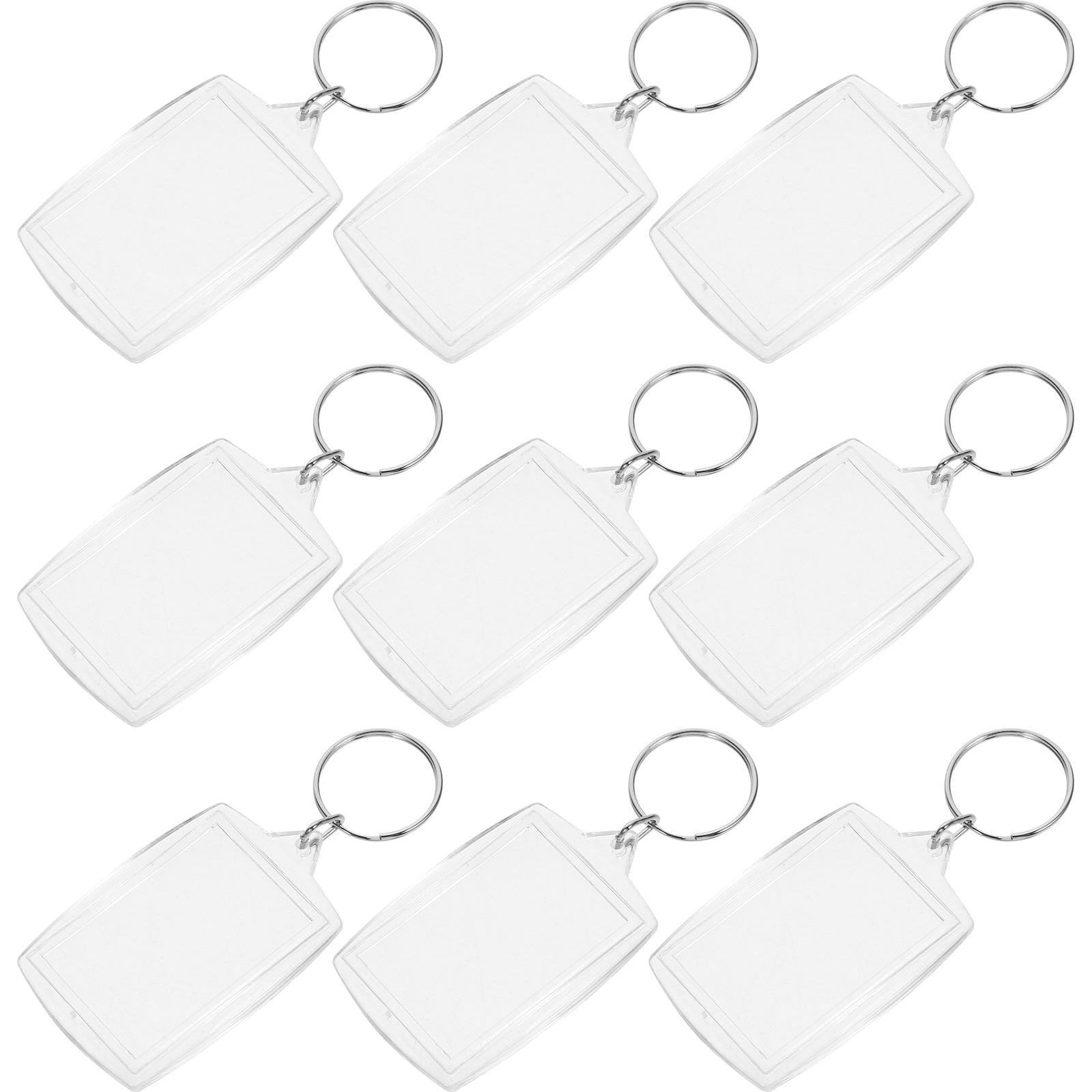 LULULION Transparent Acrylic Photo Frame Keychain Easy to Assemble 100Pcs