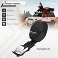 thumbnail image 2 of Yiwosu 4pcs 14.7ft Heavy Duty Lashing Straps Cargo Luggage Tie Down Cam Buckle Roof Rack 4.5m, 2 of 10