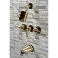 thumbnail image 2 of Kingston Brass KBX8132EFL Centurion Triple-Handle Tub and Shower Faucet, Polished Brass, 2 of 7