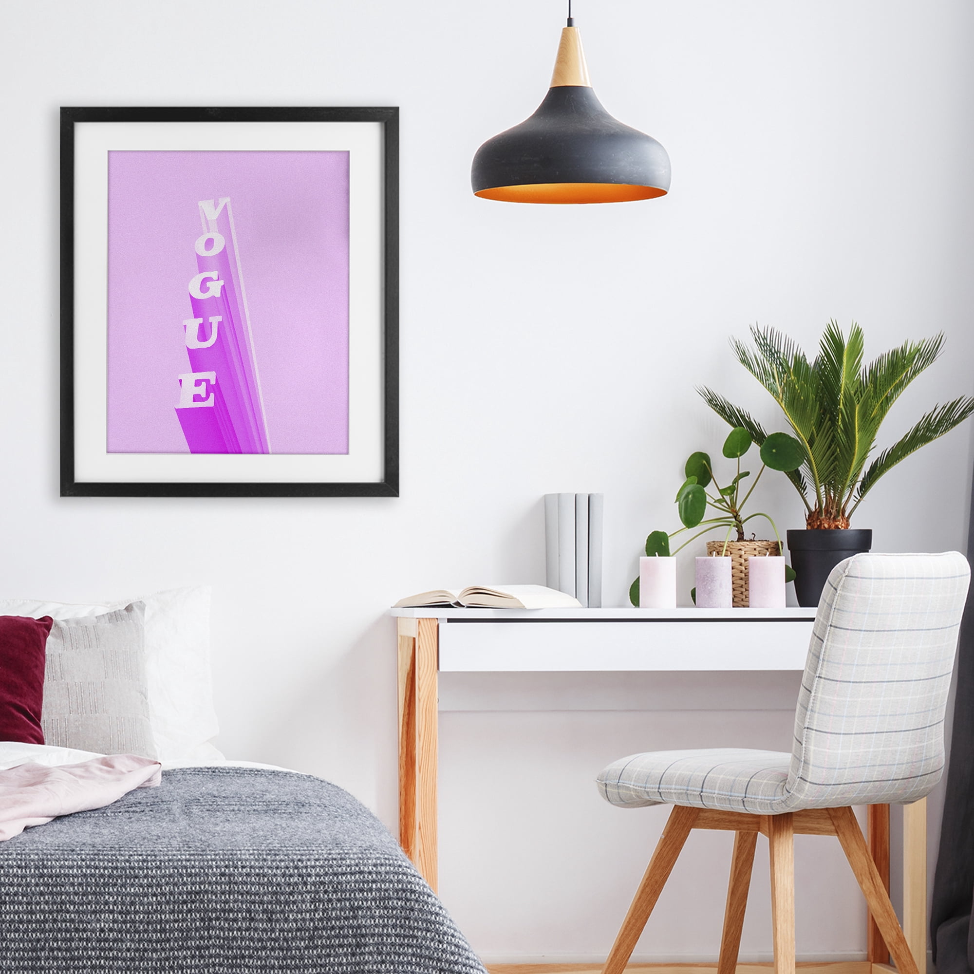 Stupell Industries Pink Vertical Glam Lettering Black Framed Print Under Glass, design by Ziwei Li