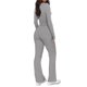 thumbnail image 3 of Conjunto Deportivo de Otoño de 2 Piezas A Juego para Estar en Casa: Pantalón de Pierna y Top Corto con Cuello Henley. Gris Flor L, 3 of 6