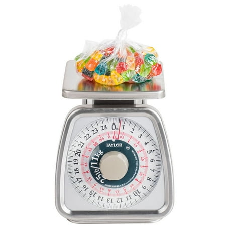 Lb Steel Taylor Stainless Steel Mechanical Analog Portion Control Scale, 25 lb. x 2 oz. / 11 kg x 50 g | 1 Each ()