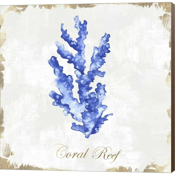 Blue Sea Coral by Eva Watts, Canvas Wall Art, 24W x 24H