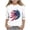 White, variant on Girls Patriotic Tie Dye T-Shirt Kids 4th of July American Flag Shirt Youth Short Sleeve Wine Red White Blue Top,Size 7-8 T