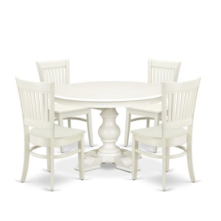Luxe by East West Furniture 9-Piece Dining Room Set Linen White