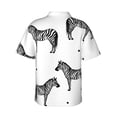 thumbnail image 3 of Wild Animals Zebra Hawaiian Shirts For Men, Summer Short-Sleeve Relaxed-Fit Button-Down Shirts Small, 3 of 9