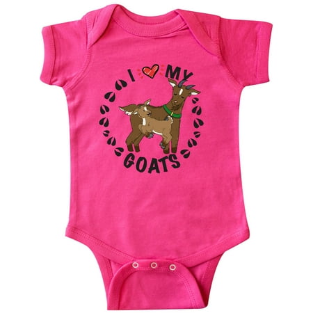 

Inktastic I Heart My Goats with Cute Goats and Hoof Prints Gift Baby Boy or Baby Girl Bodysuit