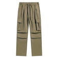 thumbnail image 2 of LIaqionyy Men's Baggy Cargo Pants Elastic Waist Drawstring Casual Loose Joggers Hiking Outdoor Trousers with Pockets, 2 of 4