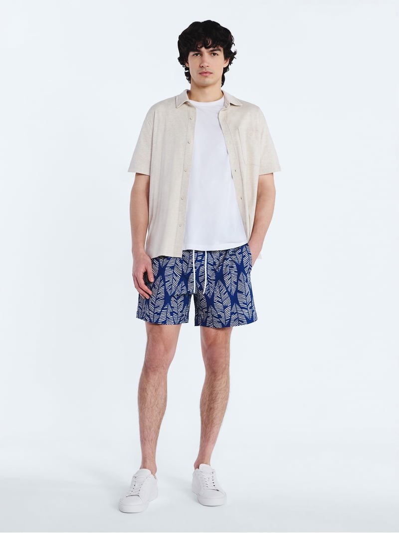 Free Assembly Men's Swim Stretch Seersucker Board Shorts, 5