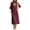 Wine, variant on YuXingFu Dresses for Women Wedding Guest Maxi V-Neck Plus Size Womens Dress Short Sleeve for 2026 Long Casual Summer White S