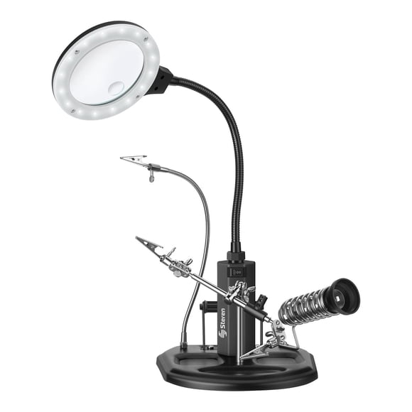 Estación profesional para soldar, con lupa y lámpara Steren HER-725NE