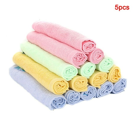 

5Pcs Dishwashing Towel Wood Fiber Non-Stick Oil Rag Dishcloth.
