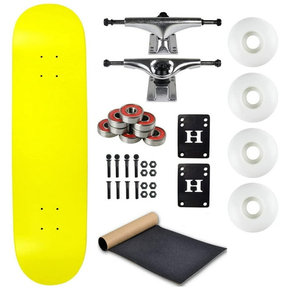 Moose Complete Skateboard Neon Yellow 8.25" With Silver Trucks and White Wheels