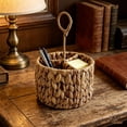 thumbnail image 4 of Cesta de Almacenamiento Tejida con Compartimentos, Organizador de Escritorio Hecho a Mano, 3 Compartimentos, Decoración Pequeña para Artículos de Oficina, Bolígrafos, Cosméticos, Estante para El Hoga, 4 of 6
