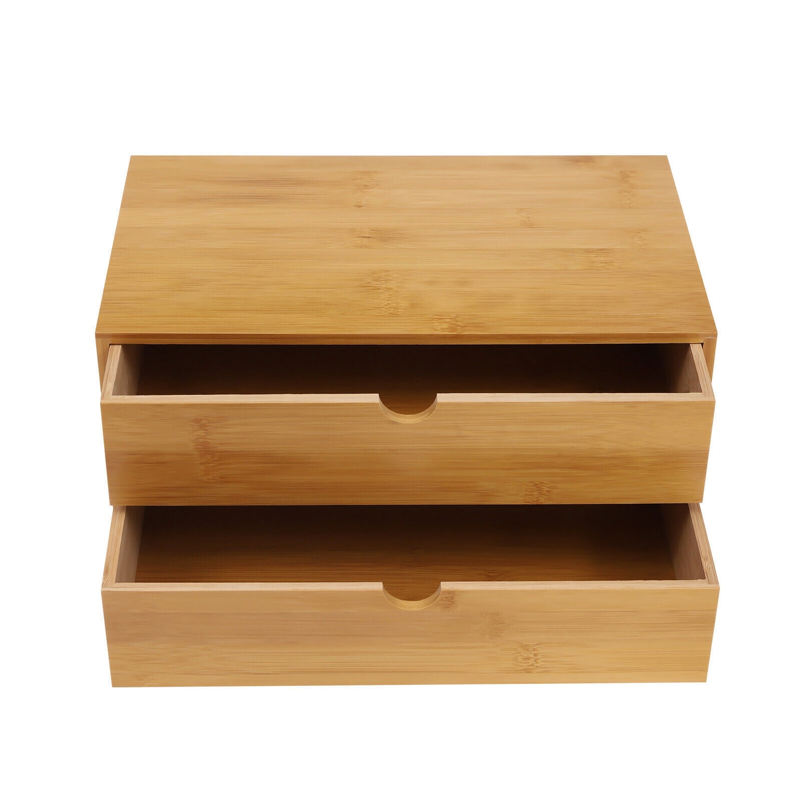 Bamboo Desk Organizer Drawers Tabletop Storage Box for Office Table Organization