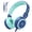 Blue, variant on Kids Headphones, 85/94dB Safe Volume Kids Headphones for School Computer, Kids Wired Headphones with Built-in Microphone, Noise Isolation, Adjustable Headphones Wired for Kids, Girls, Boys, Tablet