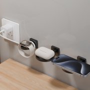 3-in-1 Charging Stand for Watch Phone Earbuds, Wall Mount ABS Organizer, Space Saving
