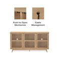 thumbnail image 4 of Plank+Beam Mid Century Modern Solid Wood Sideboard with 3 Doors Covering 6 Shelves, 59" TV Stand for Living Room, Blonde, 4 of 13