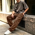 thumbnail image 6 of Men's Sweatpants Loose Fit Joggers Pockets Drawstring Heavyweight Fleece Lounge Athletic Pants for Men Coffee M, 6 of 6