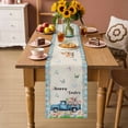thumbnail image 2 of Happy Easter Table Runner - 60 Inch Long Spring Truck Bunny Butterfly Blue Plaid Cotton and Linen Blended Dress Scarves Farmhouse Table Runner for Kitchen Dining, Coffee Table, 13" x 60", 2 of 8