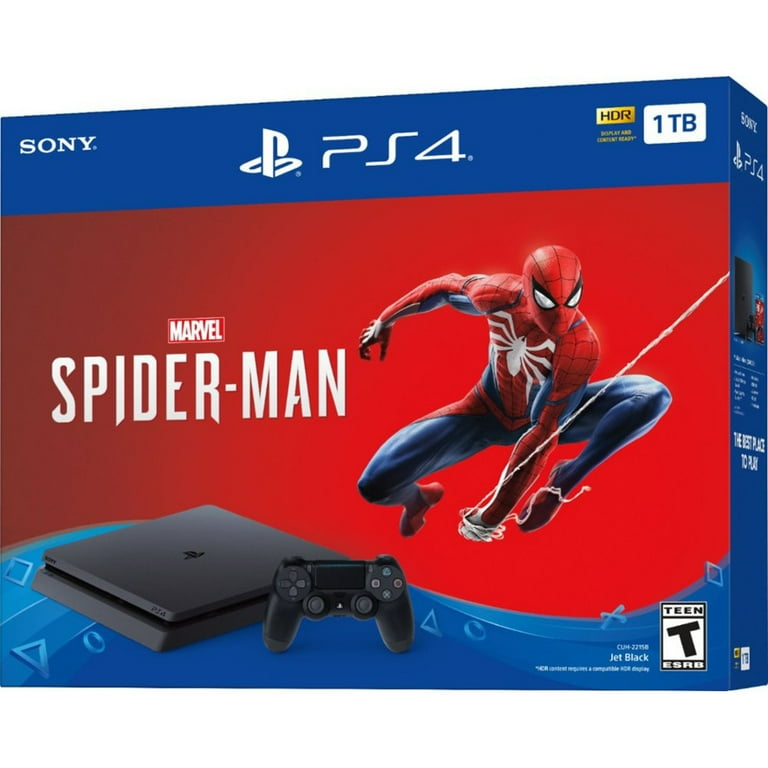 Sony PlayStation 4 Slim 1TB Spiderman Bundle, Black, CUH-2215B