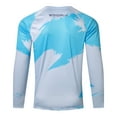 thumbnail image 4 of Rash Guard For Men UV Shirts Cooling,Quick Dry Polyester Mens Long Sleeve Sun Shirts Spf 50, Moisture Wicking Mens Summer Clothes Beach Casual Sports Blue Print Gray S Gifts For Father, 4 of 6
