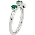 thumbnail image 4 of Created Emerald Sterling Silver Three-Stone Ring, 4 of 7