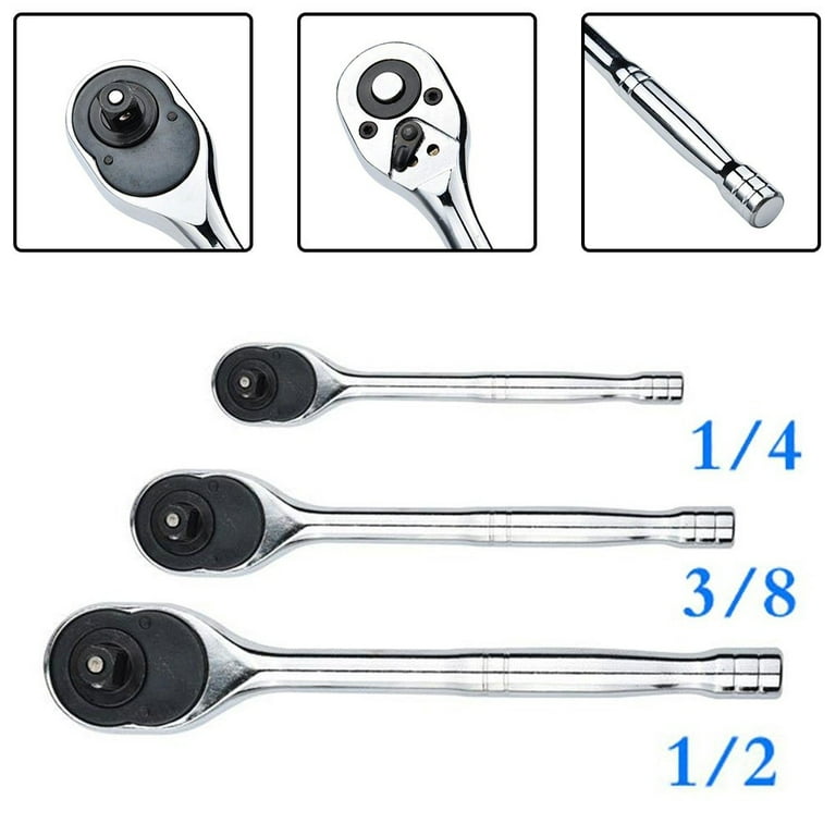 1/4 3/8 1/2 High Torque Ratchet Wrench Socket Quick Release Square Head  Spanner
