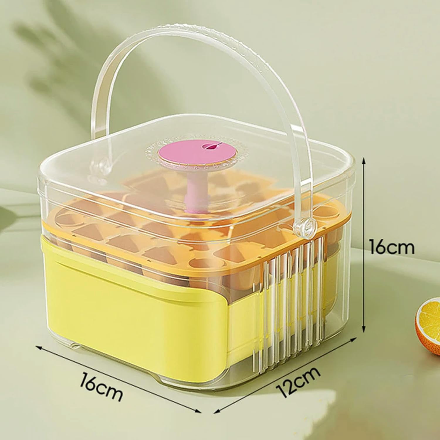 25/50 Grid Ice Cube Mold Press Type Tray With Storage Box Freezer Maker Homemade Ice Beverage Beer-White-Single Layer