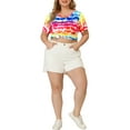 thumbnail image 2 of Agnes Orinda Women's Plus Size T-Shirts Round Neck Short Sleeve Multi Color Tie Dye Casual Tops 2X Multi-color, 2 of 8
