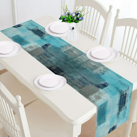 

1pc Waterproof And Oil Proof Heat Resistant Linen Table Runner 70.86 *12.59 Kitchen Dining Table Indoor Outdoor Party Decoration Checkered Stripe Table Runner