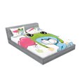 thumbnail image 2 of Ambesonne Cartoon Fitted Sheet & Pillow Sham Set, Puppy Dog in Frog Hat, Queen, Blue Pink Green, 2 of 2