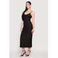 thumbnail image 2 of Women's Textured Knit Ruffle Trim Tiered Midi Dress, 2 of 3