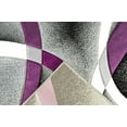 thumbnail image 4 of Premium 3D Hand Carved Modern 2x7 2x8 Runner Rug Contemporary 2305 Grey Gray Purple, 4 of 11