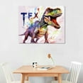 thumbnail image 2 of JRXY  Dinosaur Bedroom Decor Wall Art Abstract Watercolor Stegosaurus Triceratops Picture Print for Nursery and Kids Room Decor Stretched and Framed Ready to Hang  20x16in, 2 of 4