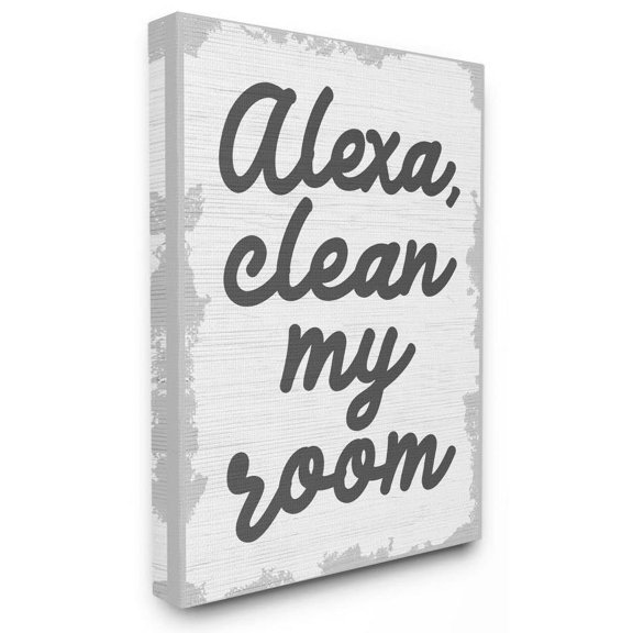 The Kids Room by Stupell Alexa Clean My Room Kids Funny Word Design Canvas Wall Art by Daphne Polselli